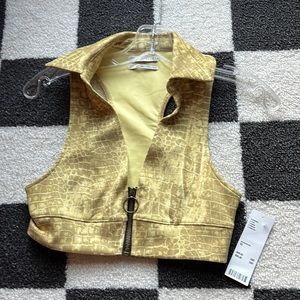 Urban outfitters reptile suede yellow/green top